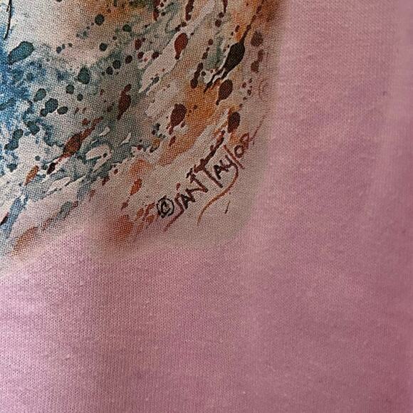 Fruit of the Loom Best Jan Taylor Native American Woman Wolf Print Tee Medium - Picture 9 of 10